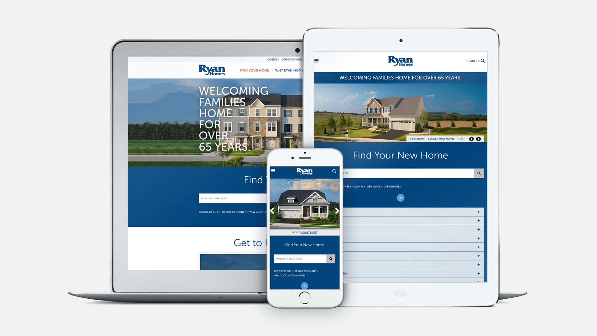 Ryan Homes Site on 3 Devices